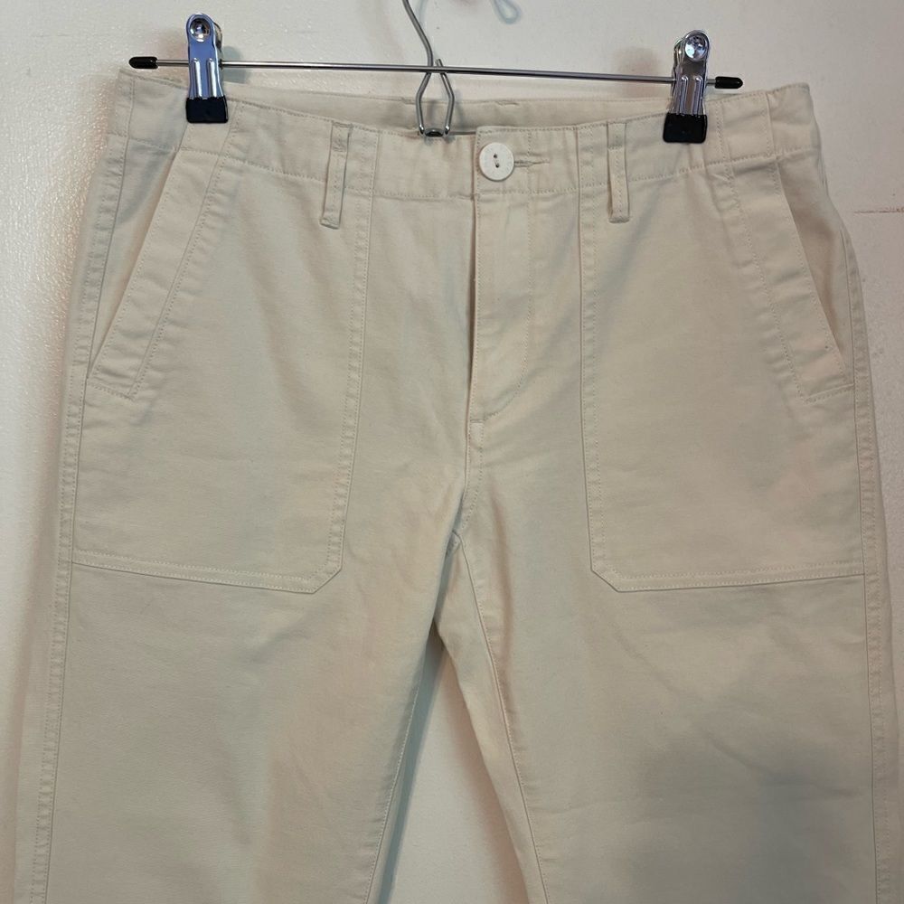 VINCE Straight Leg Cream Cropped Cotton Pants .Size 4 - Picture 3 of 9